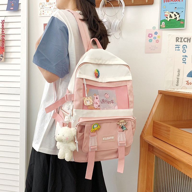 Korean Student Lifestyle - Koreański styl, duża pojemność, casualowy, unisex,