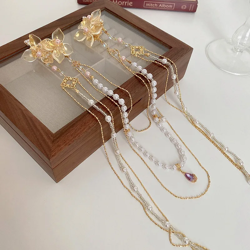 Hanbok Hair Pin - Nowe chińskie stylowe cyrkonie kwiatowe spinki